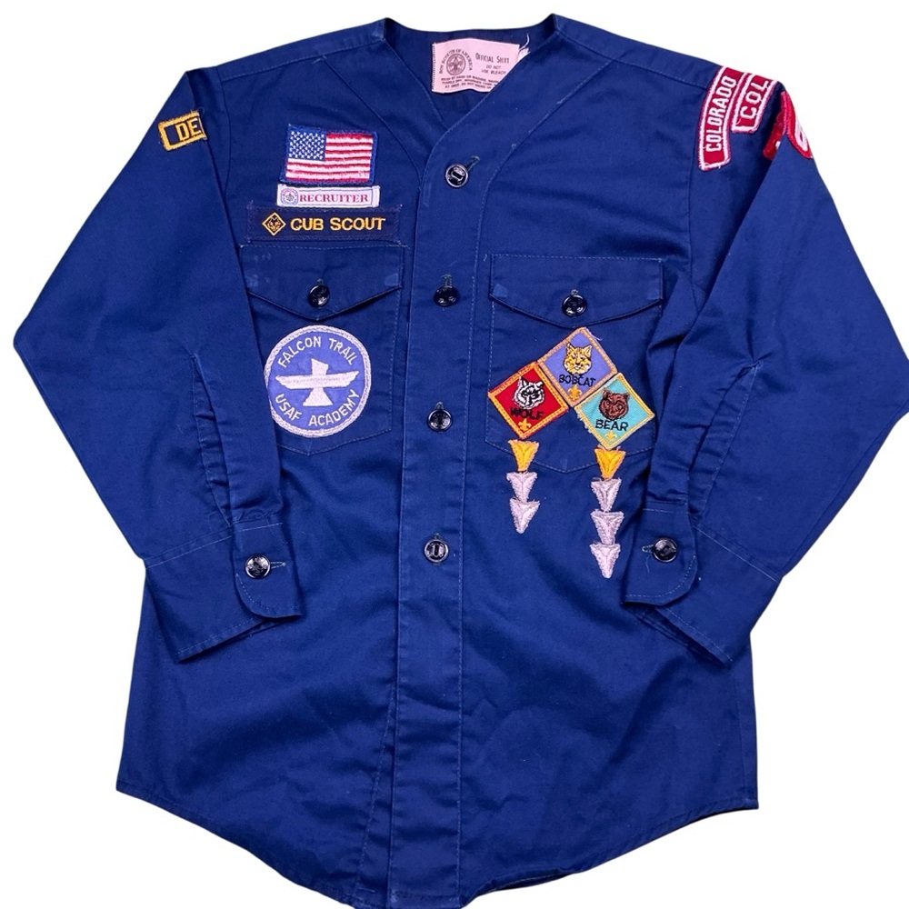 Vintage Cub Scouts 1970s/80s Colorado Springs button front uniform top